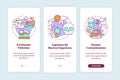 Microplastics effects onboarding mobile app page screen with concepts