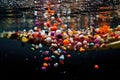 microplastics floating in water sample