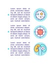 Microplastics health effects concept line icons with text