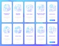 Microplastics sources onboarding mobile app page screen with concepts