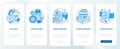 Microplastics sources onboarding mobile app page screen with concepts