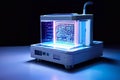 microplate reader a compact microplate reader with a glowing scr Royalty Free Stock Photo