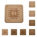 Microprocessor 64 bit architecture wooden buttons