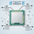 Microprocessor, chip, electronic components icon