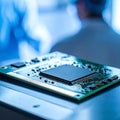 Microprocessor Chip The Heart of Modern Computing in Technological Innovation Royalty Free Stock Photo