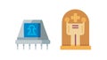 Microprocessor and Chip Integrated Circuit Technology Icon, vector design Generative AI Royalty Free Stock Photo