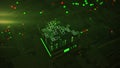 Microprocessor is encoding digital code 3D rendering illustration Royalty Free Stock Photo
