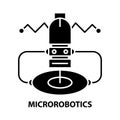 microrobotics icon, black vector sign with editable strokes, concept illustration