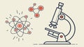 Microscope with Abstract Molecular Structures, vector design Generative AI Royalty Free Stock Photo