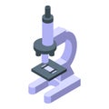 Microscope analyzing sample in laboratory setting