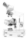 Microscope Architect Blueprint - isolated Royalty Free Stock Photo