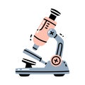 Microscope as School Item for Biology Class Vector Illustration Royalty Free Stock Photo