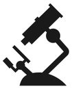 Microscope black icon. Biology research symbol. Science tool