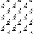 Microscope black white seamless pattern Royalty Free Stock Photo