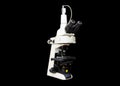 Microscope for blood and semen analysis on a black background ,Laboratory Infertility.