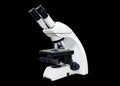 Microscope for blood and semen analysis on a black background ,Laboratory Infertility.