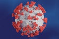 Microscope cell of Corona Virus or Covid 19 for health care and medical concept, 3d illustration