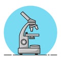 Microscope Chemistry Laboratory Symbol. Filled Icon Vector Design