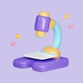 Microscope. Chemistry, pharmaceuticals, microbiology, science, exploration symbol cartoon style. icon isolated on pastel