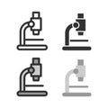 Microscope, chemistry science laboratory colorful vector icon set with outline