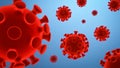 Microscope of Coronavirus disease COVID-19. Pandemic medical concept. 3D rendering illustration Royalty Free Stock Photo