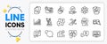 Microscope, Documents and Payment received line icons. For web app. Vector