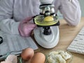 Microscope examination of egg samples in a laboratory setting focused on research and analysis of egg components concept Royalty Free Stock Photo