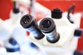 Microscope eyepieces Royalty Free Stock Photo