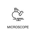 Microscope flat icon or logo for web design