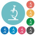Microscope flat round icons Royalty Free Stock Photo