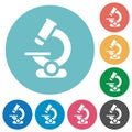 Microscope flat round icons Royalty Free Stock Photo