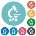 Microscope flat round icons Royalty Free Stock Photo