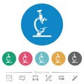 Microscope flat round icons Royalty Free Stock Photo