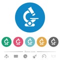 Microscope flat round icons Royalty Free Stock Photo