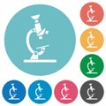 Microscope flat round icons Royalty Free Stock Photo