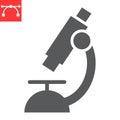 Microscope glyph icon, school and education, biology sign vector graphics, editable stroke solid icon, eps 10.