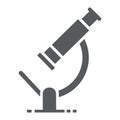 Microscope glyph icon, science and biology