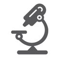 Microscope glyph icon, science and lab, lens sign, vector graphics, a solid pattern on a white background.