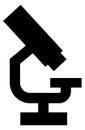 Microscope icon. Black science research. Lab equipment Royalty Free Stock Photo