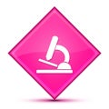 Microscope icon isolated on special pink diamond button illustration Royalty Free Stock Photo