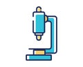 microscope icon over white background, line and fill style, vector illustration Royalty Free Stock Photo