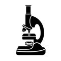 Microscope icon. Scientific guide. Device for learning at school. Physical device for studying the microworld. Science simple