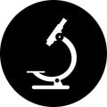 Microscope icon set. Symbol of science, chemistry, pharmaceutical instrument, microbiology magnifying tool. Microscope flat style