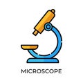 Microscope icon vector illustration. Microscope vector design illustration template isolated on white background. Microscope