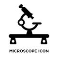 Microscope icon vector isolated on white background, logo concept of Microscope sign on transparent background, black filled Royalty Free Stock Photo