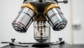 Microscope with Illuminated Sample in Modern Laboratory Setting Royalty Free Stock Photo