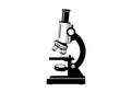 Microscope Illustration for Science and Education, Black and White Royalty Free Stock Photo