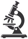 Microscope Instrument Silhouette Illustration, Science Tool for Medical Research and Education Royalty Free Stock Photo