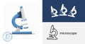 microscope isolated flat icon. solid and line medicine Royalty Free Stock Photo
