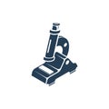 Microscope isometric 3d glyph icon. Medical biological diagnostics